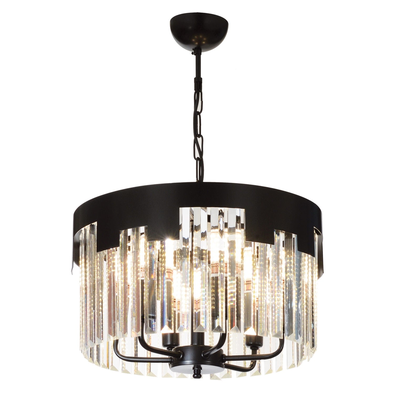 Candeeiro de Teto – 60 cm x 40 cm – Preto e Branco – Metal