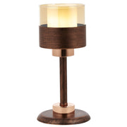 Candeeiro de Mesa – 36 cm altura, 16 cm diâmetro – Cobre – Metal e vidro
