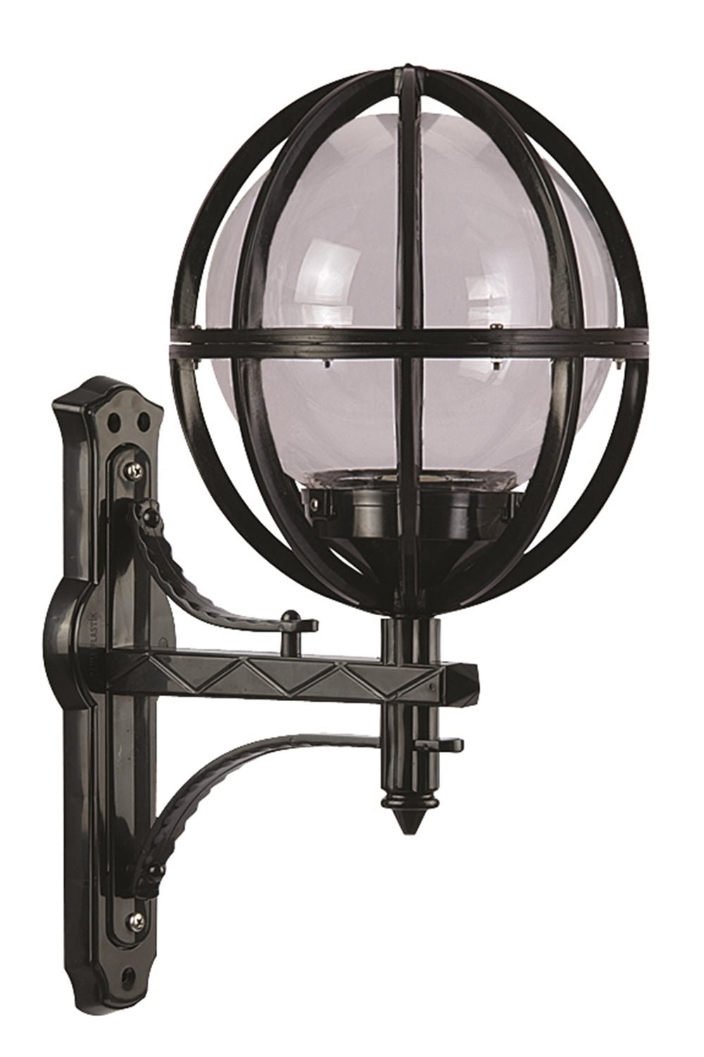 Candeeiro de Parede Externa – 62 cm – Preto – ABS e Acrílico