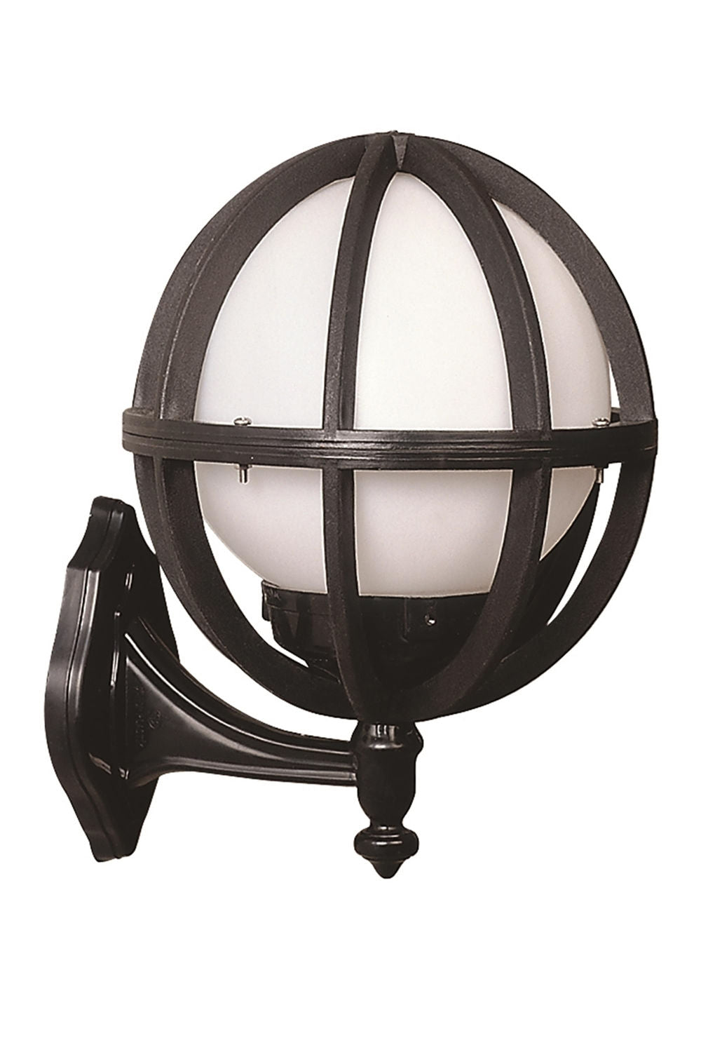 Candeeiro de Parede para Exterior – 34 cm x 28 cm – Preto e Branco – ABS e Polietileno