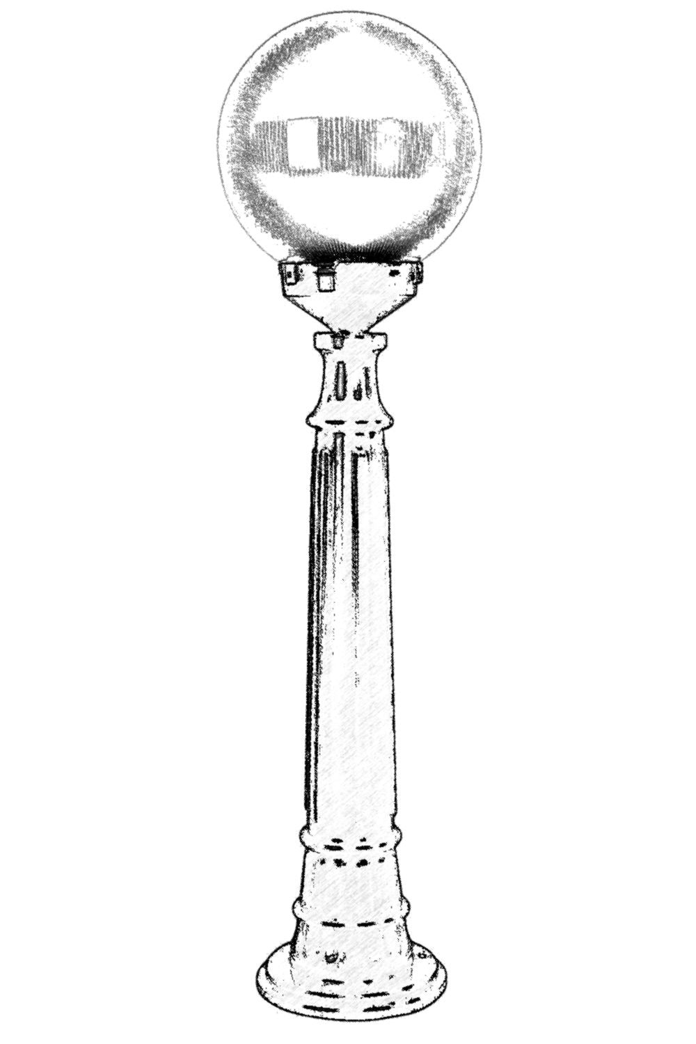 Candeeiro de Pé Externo – 90 cm – 25 cm – ABS e Acrílico