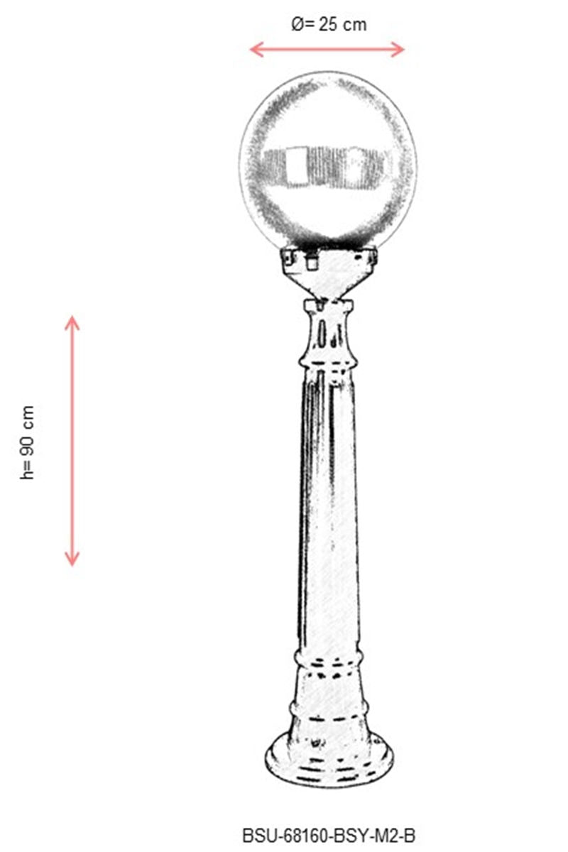 Candeeiro de Pé Externo – 90 cm – 25 cm – ABS e Acrílico