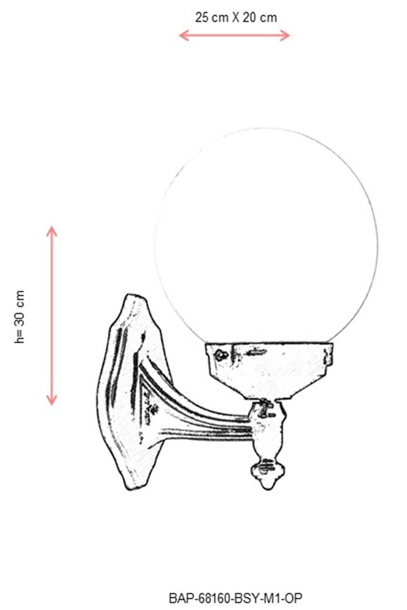 Candeeiro de Parede para Exterior – 30 cm – Preto e Branco – ABS
