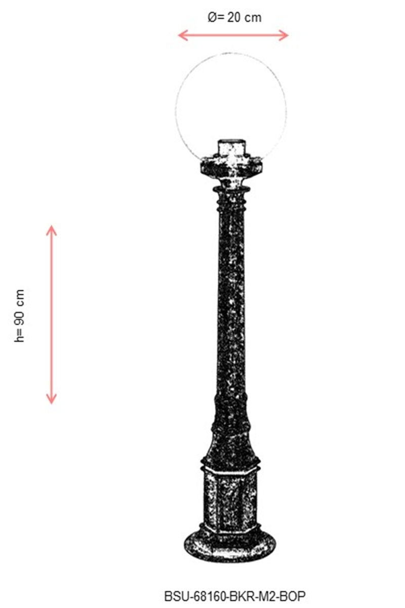 Candeeiro de Pé para Exterior – 90 cm – Marrom – ABS