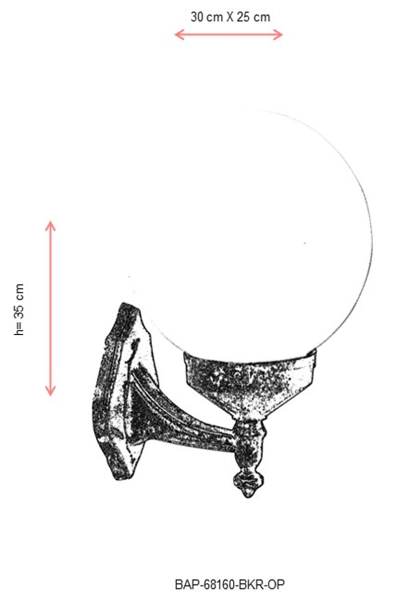 Candeeiro de Parede para Exterior – 35 cm – Marrom – ABS e Polietileno
