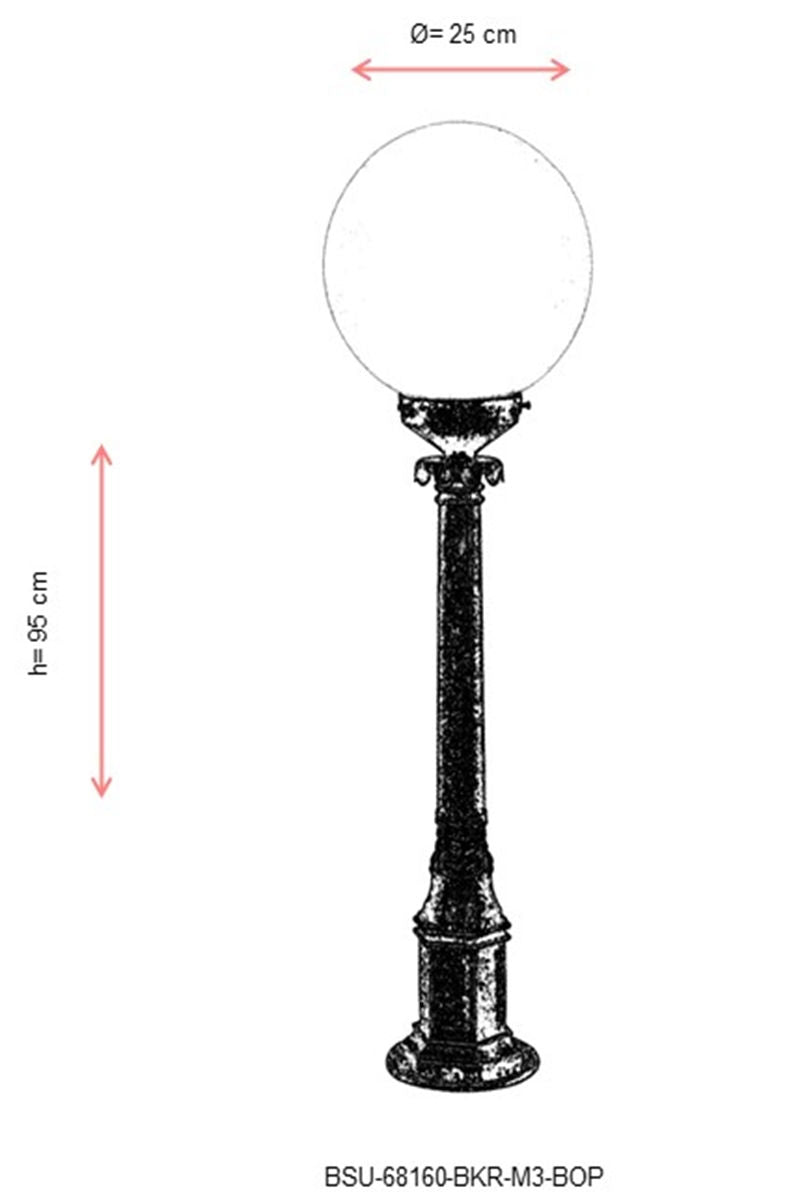 Candeeiro de Pé para área externa – 95 cm x 25 cm – Marrom – ABS e Polietileno