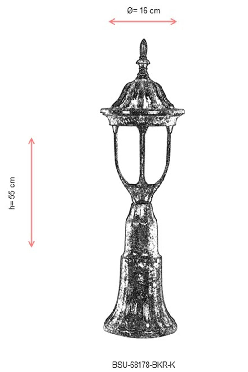 Candeeiro de Parede para Exterior – 55 cm x 16 cm – Marrom – ABS e Policarbonato
