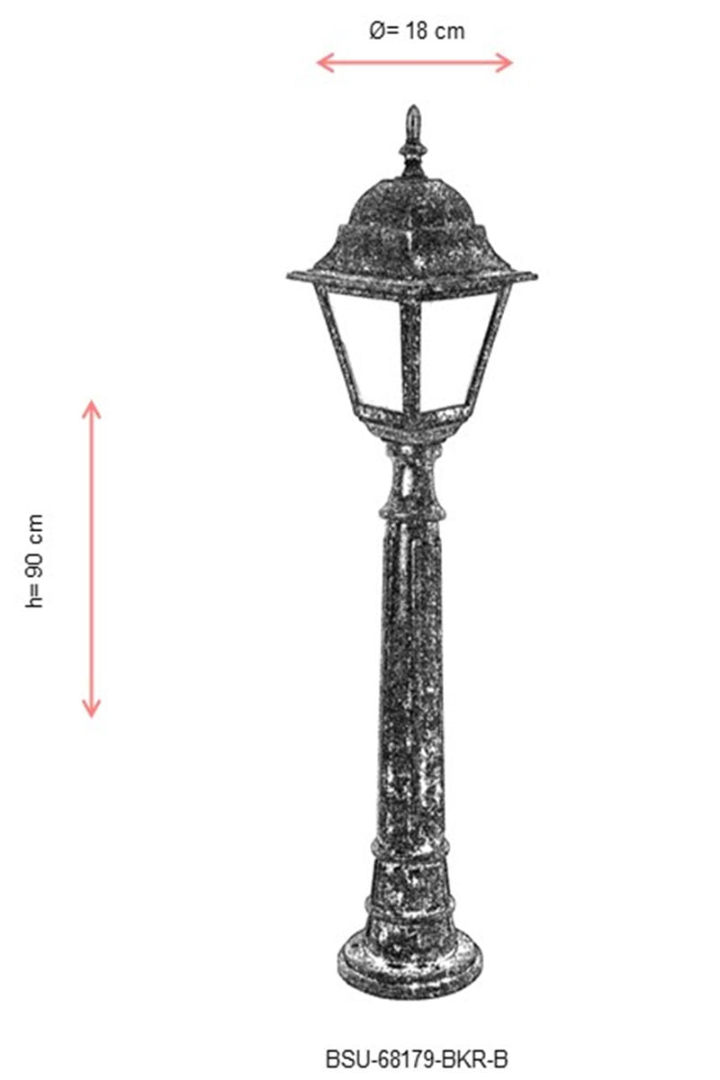 Candeeiro de Pé Externo – 90 cm x 18 cm – Marrom – ABS