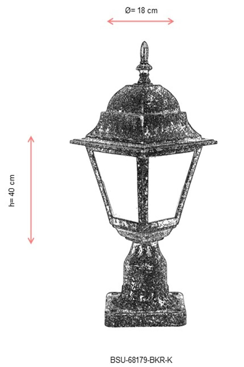 Candeeiro de Parede Externa – 40 cm x 18 cm – Marrom – ABS e Policarbonato
