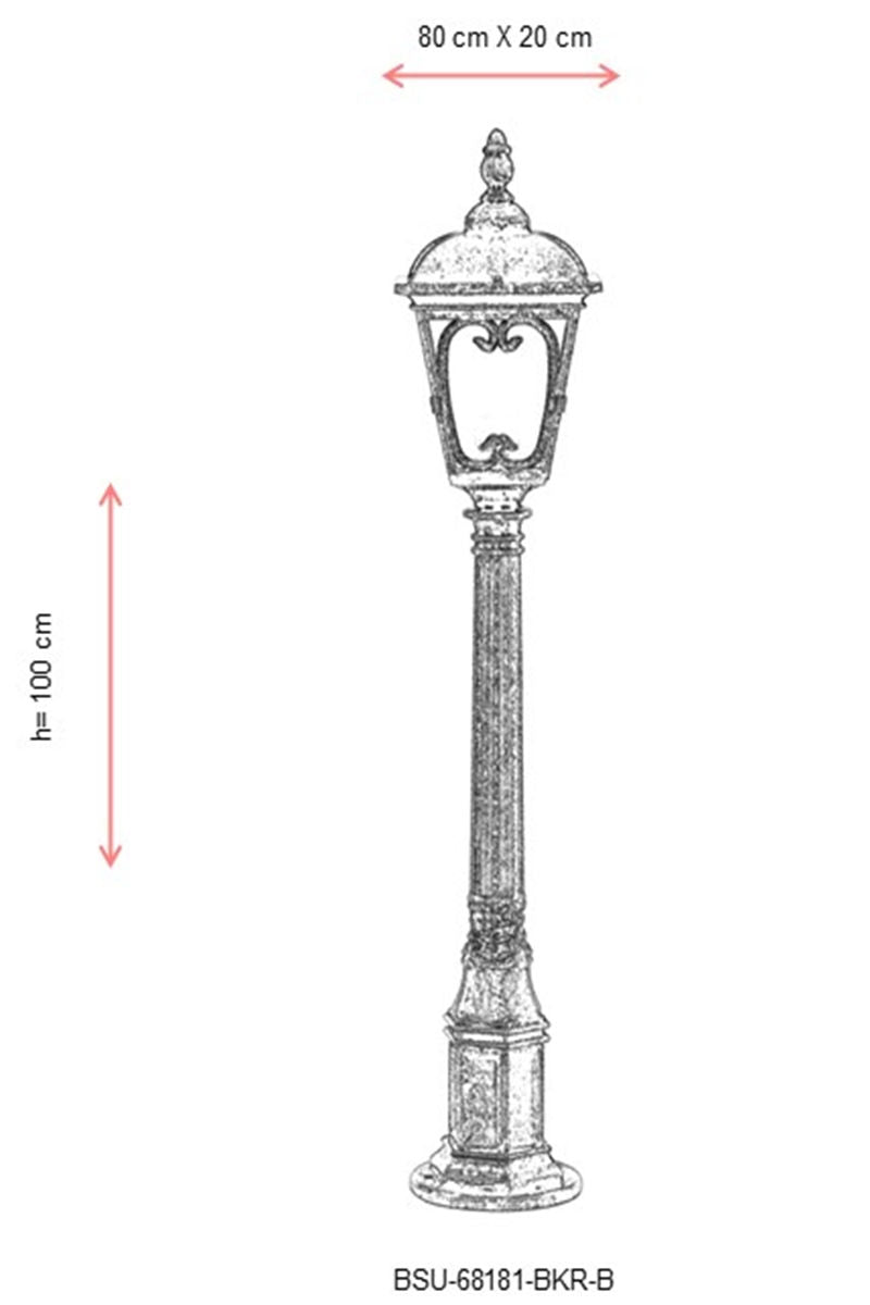 Candeeiro de Pé Externo – 100 cm – Marrom – ABS e policarbonato