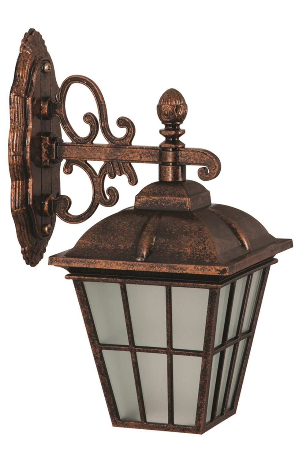 Candeeiro de Parede Externo – 47 cm – Marrom – ABS e Policarbonato