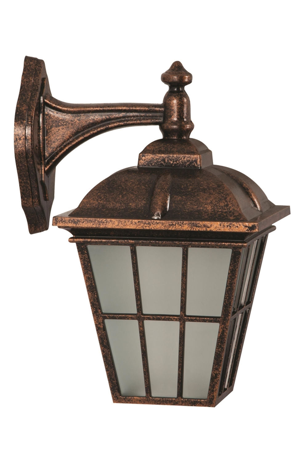 Candeeiro de Parede para Exterior – 25 x 20 cm – Marrom – ABS e Policarbonato