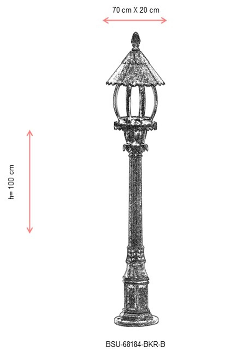 Candeeiro de Pé para Externo – 100 cm – 20 cm – ABS/Acrílico