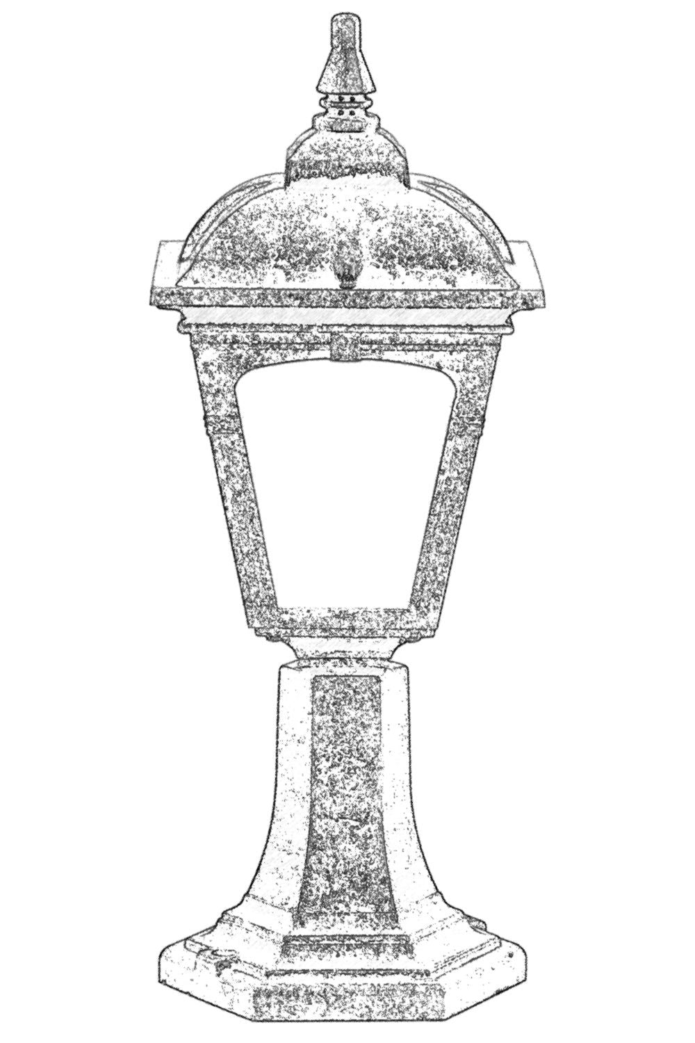Candeeiro de Parede para Exterior – 50 cm x 20 cm – Marrom – ABS e Policarbonato