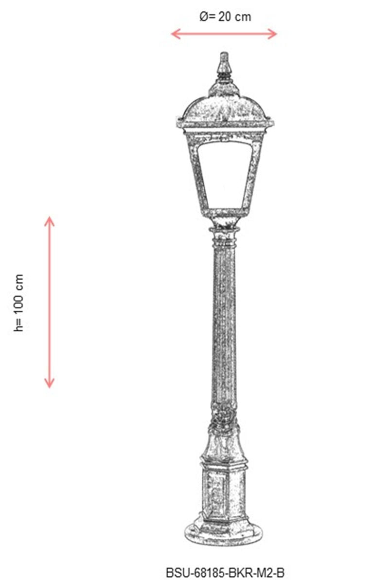 Candeeiro de Pé Externo – 100 cm x 20 cm – Marrom – ABS