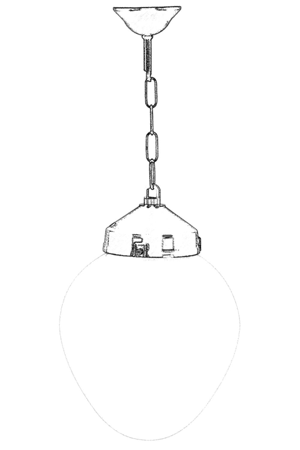 Candeeiro de Exterior – 50 cm – Preto e Branco – ABS e Acrílico