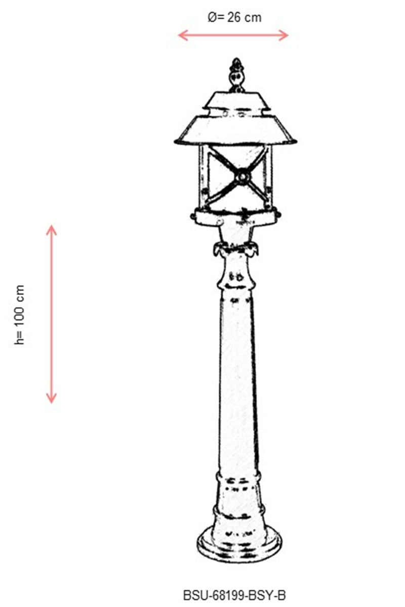 Candeeiro de Pé Externo – 100 cm – Preto e Branco – ABS