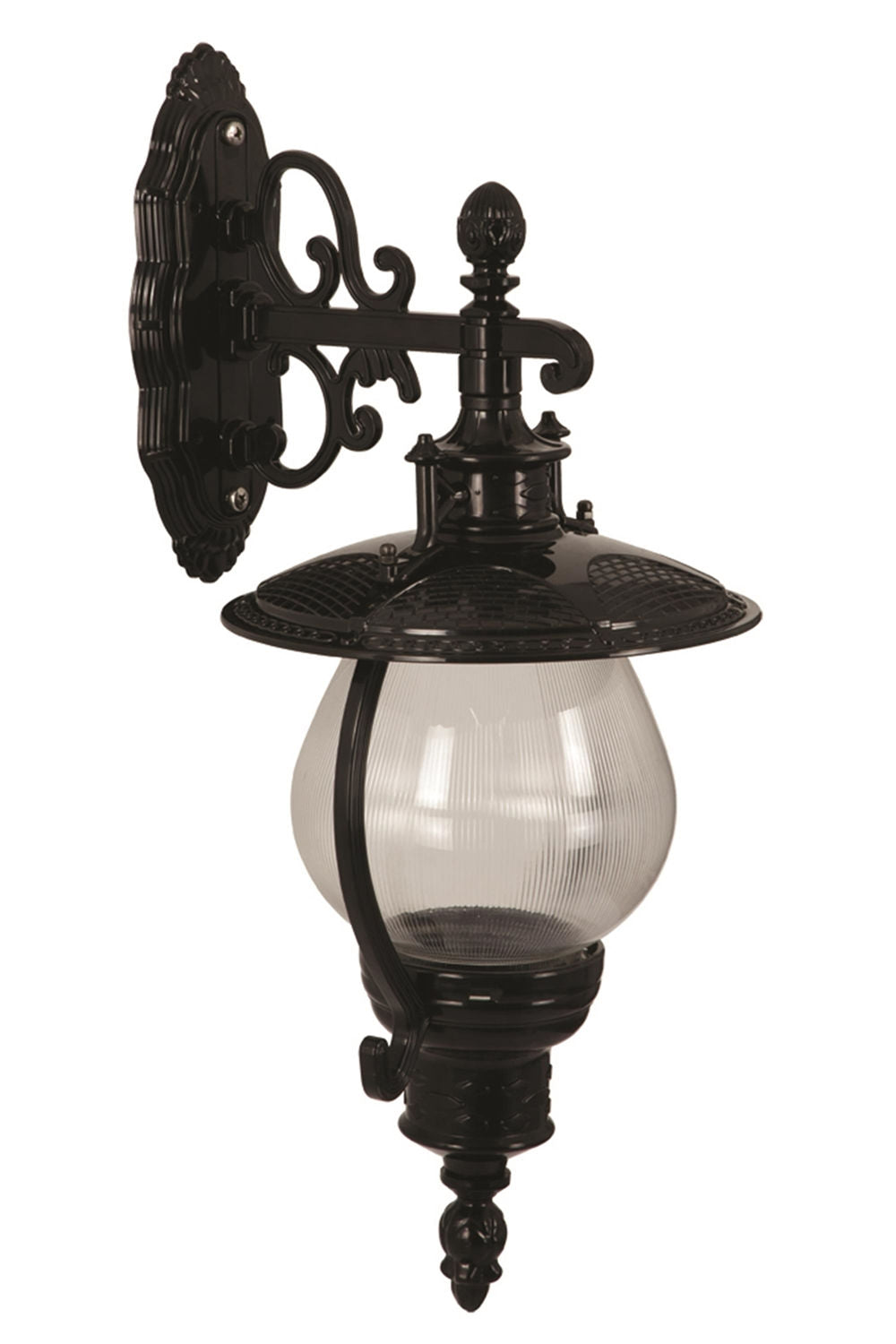 Candeeiro de Parede Externo – 29 x 25 cm – Preto – ABS e Acrílico