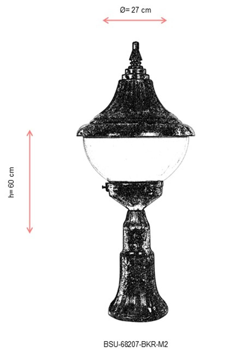 Candeeiro de Parede para Exterior – 60 cm – Marrom – ABS