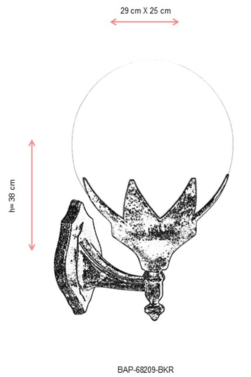 Candeeiro de Parede Externo – 38 cm – Marrom – ABS/Polietileno