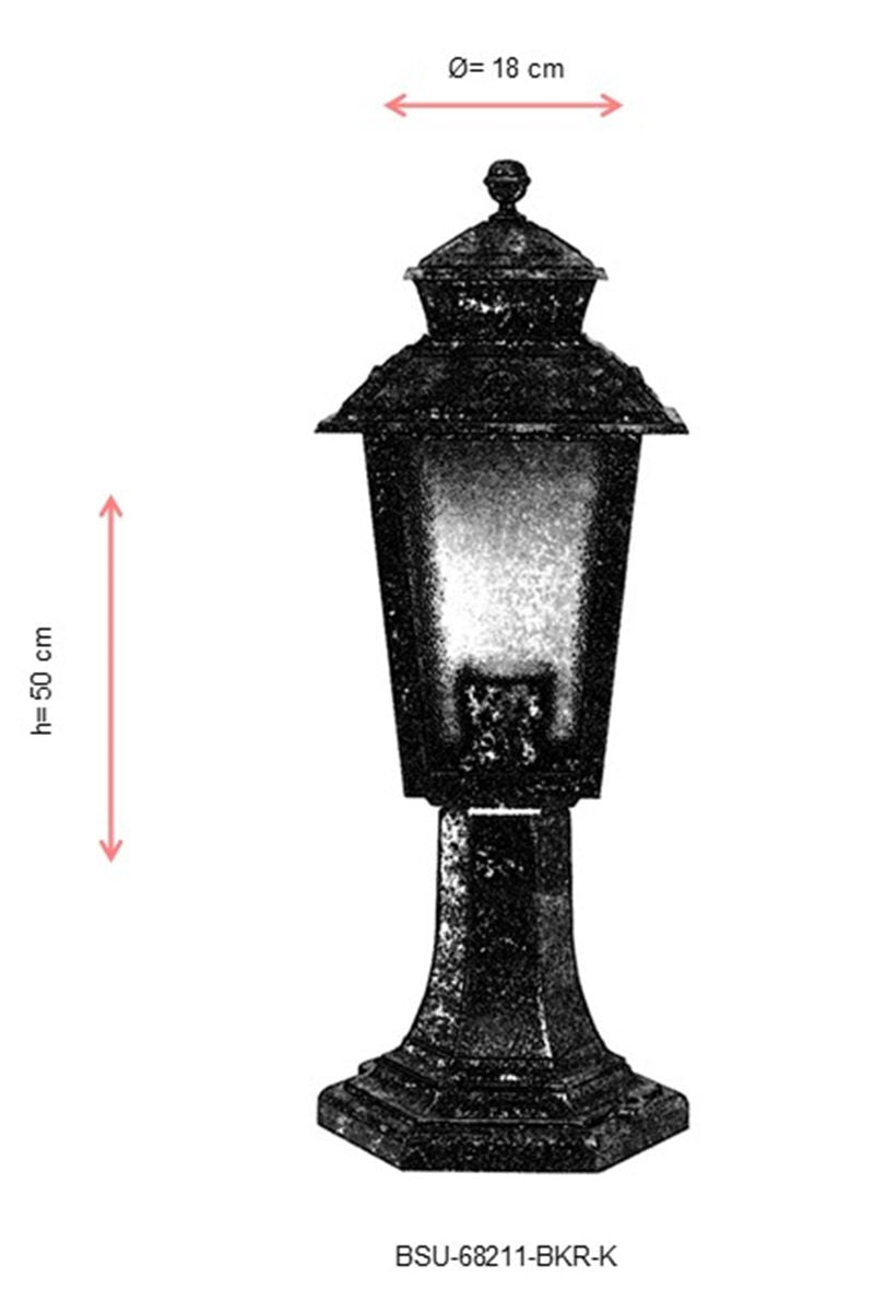 Candeeiro de Parede Externa – 50cm x 18cm – Marrom – ABS e vidro
