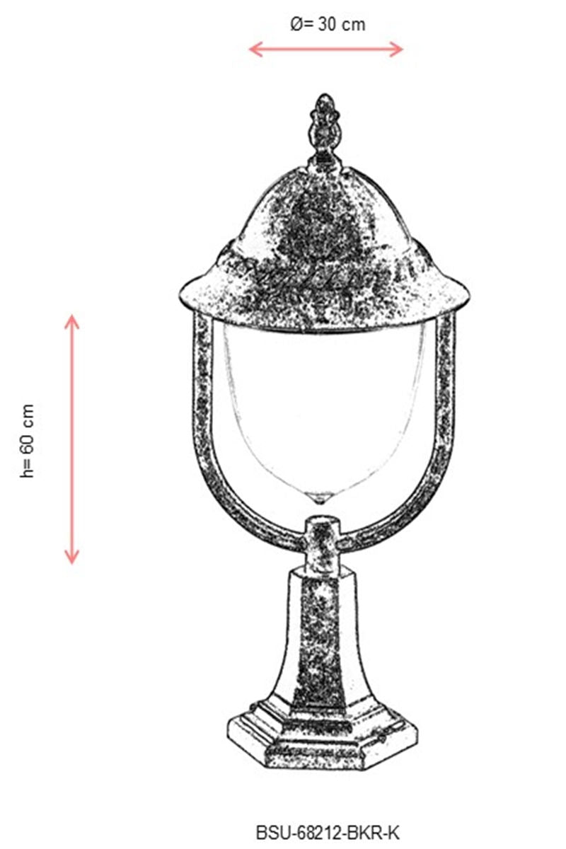 Candeeiro de Parede para Exterior – 60 cm x 30 cm – Marrom – ABS e Policarbonato