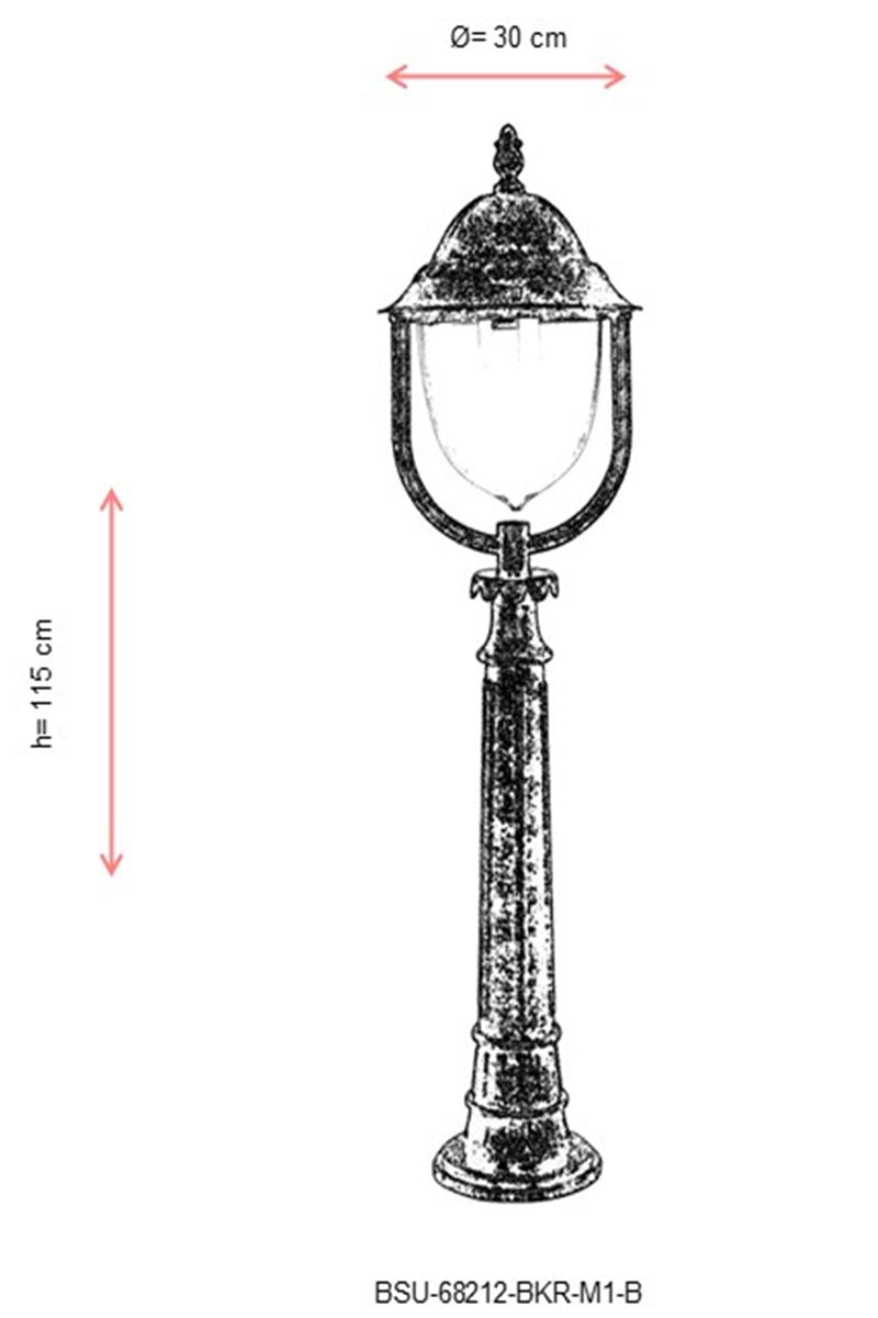 Candeeiro de Pé para Área Externa – 115 cm x 30 cm – Marrom – ABS e Policarbonato