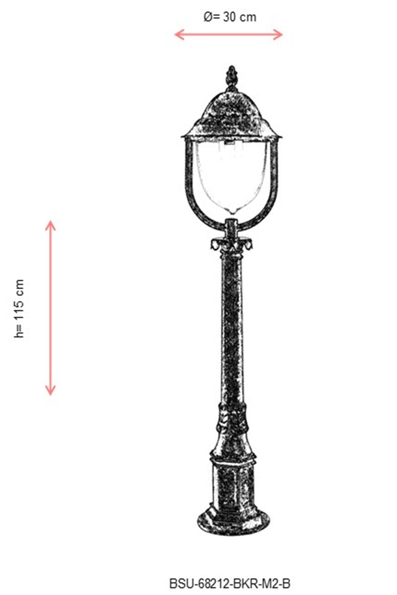Candeeiro de Pé Externo – 115 cm – 30 cm – ABS/Policarbonato