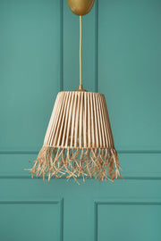 Candeeiro de Teto Rústico – 20 cm de Diâmetro x 75 cm de Altura – Cor Natural – Corpo em Plástico