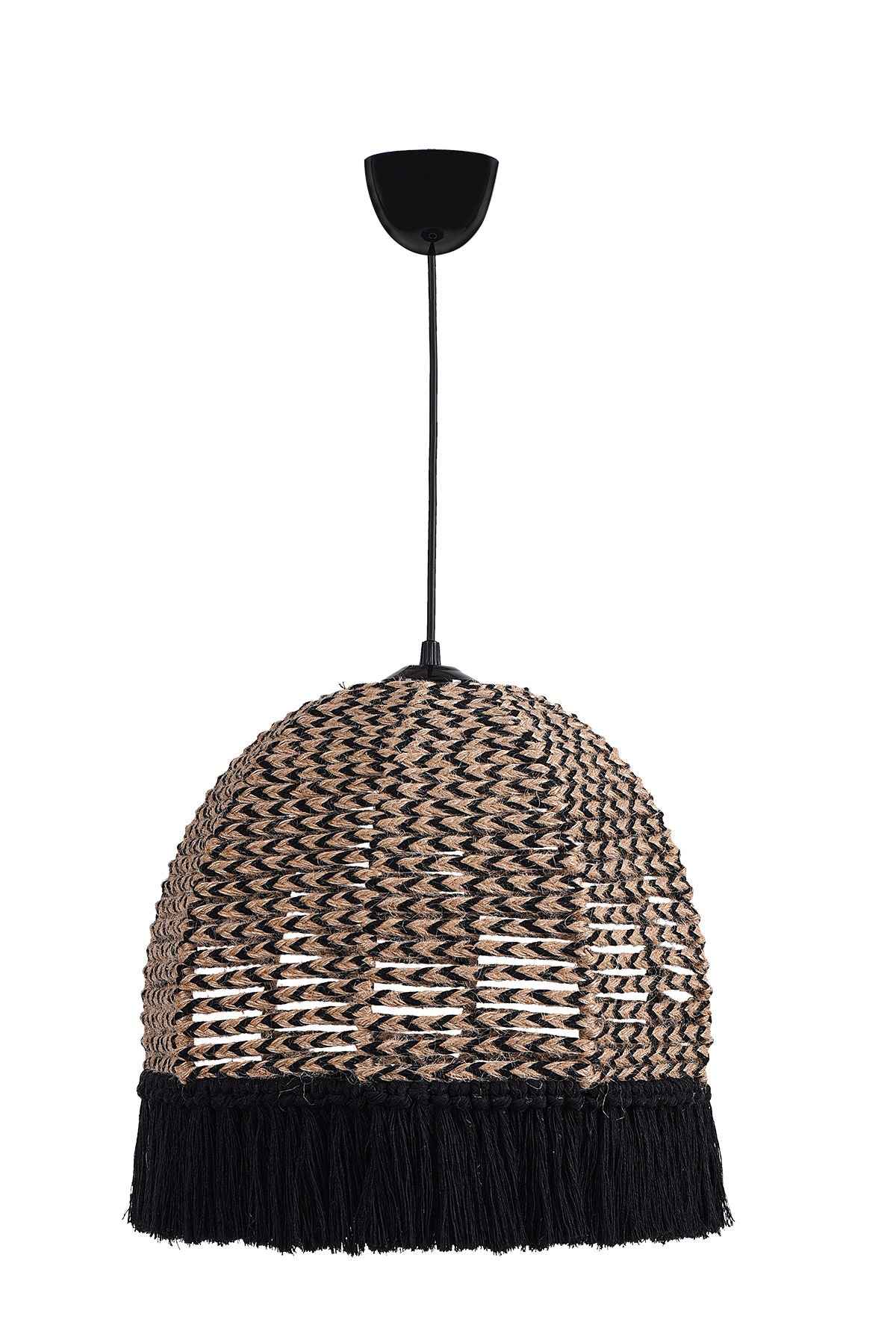 Candeeiro de Teto – 30 cm – Preto – Plástico e Algodão