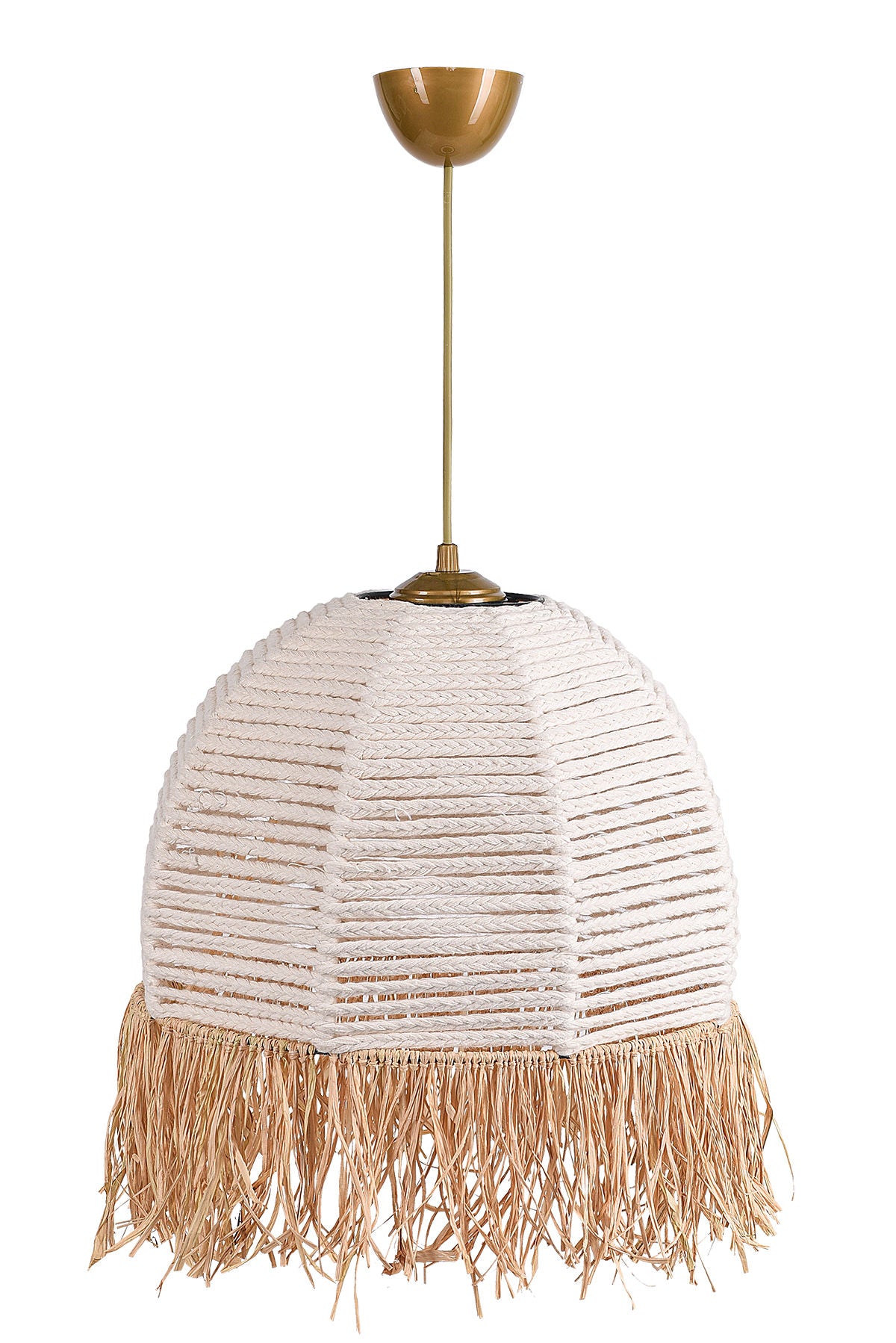 Candeeiro de Teto – 30 cm de diâmetro – Branco – Plástico e algodão