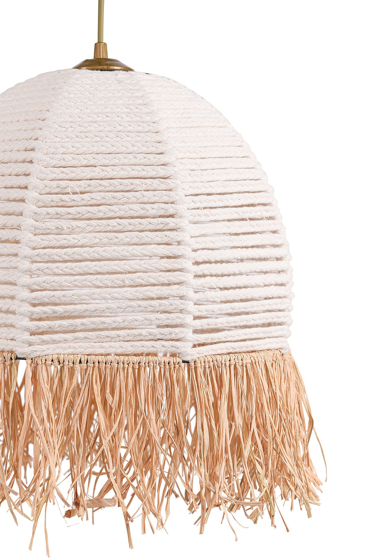 Candeeiro de Teto – 30 cm de diâmetro – Branco – Plástico e algodão
