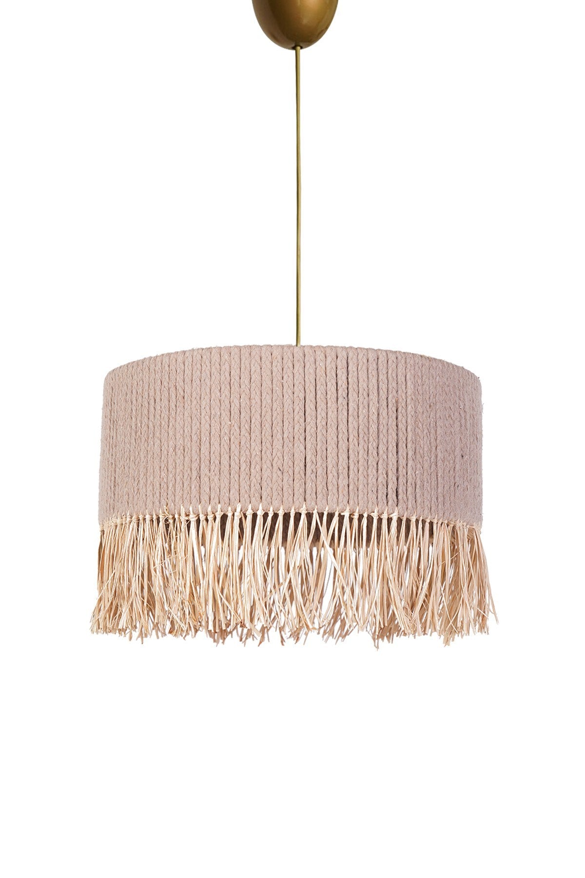Candeeiro de Teto – 20 cm x 30 cm – Bege – Plástico e Algodão