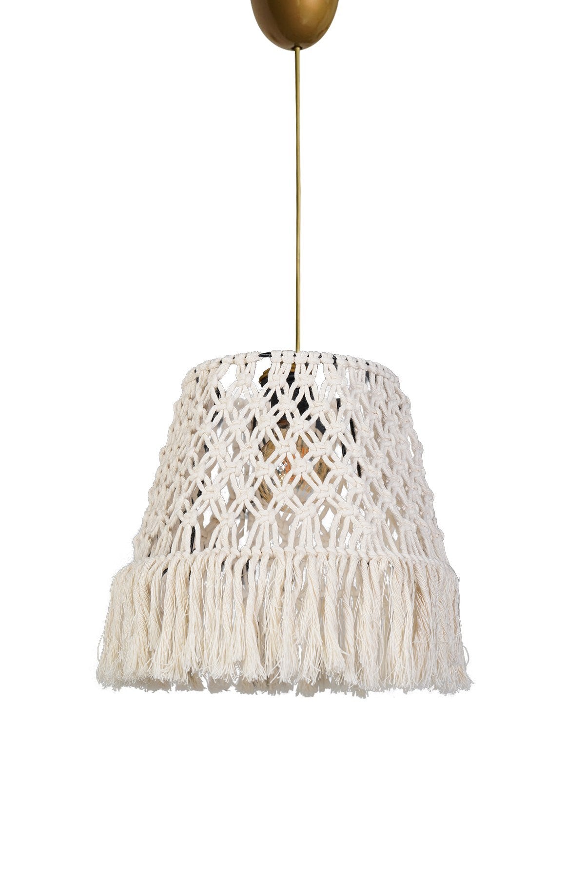 Candeeiro de Teto – 25 cm x 25 cm – Branco – Plástico e Algodão
