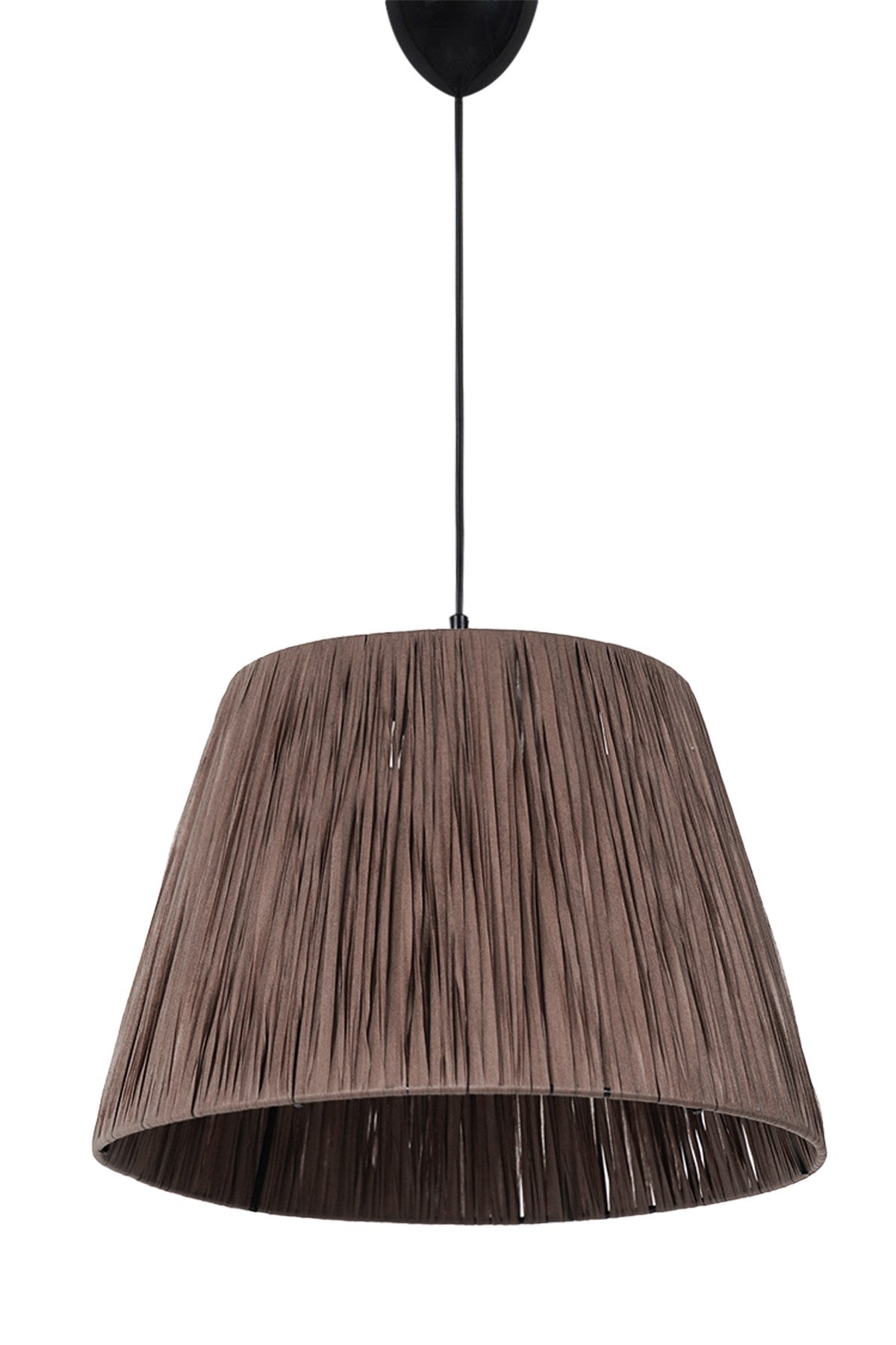 Candeeiro de Teto – 20 cm x 30 cm – Marrom – Metal e Algodão