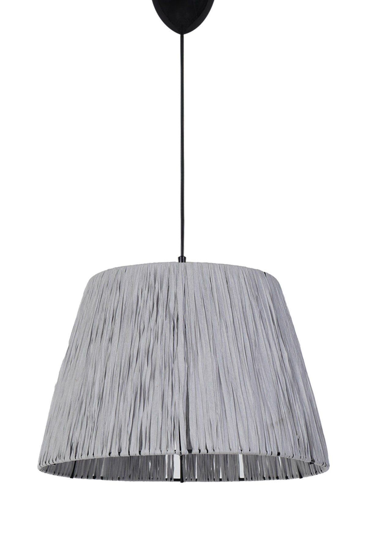 Candeeiro de Teto – 20cm x 30cm – Cinza – Plástico e Algodão