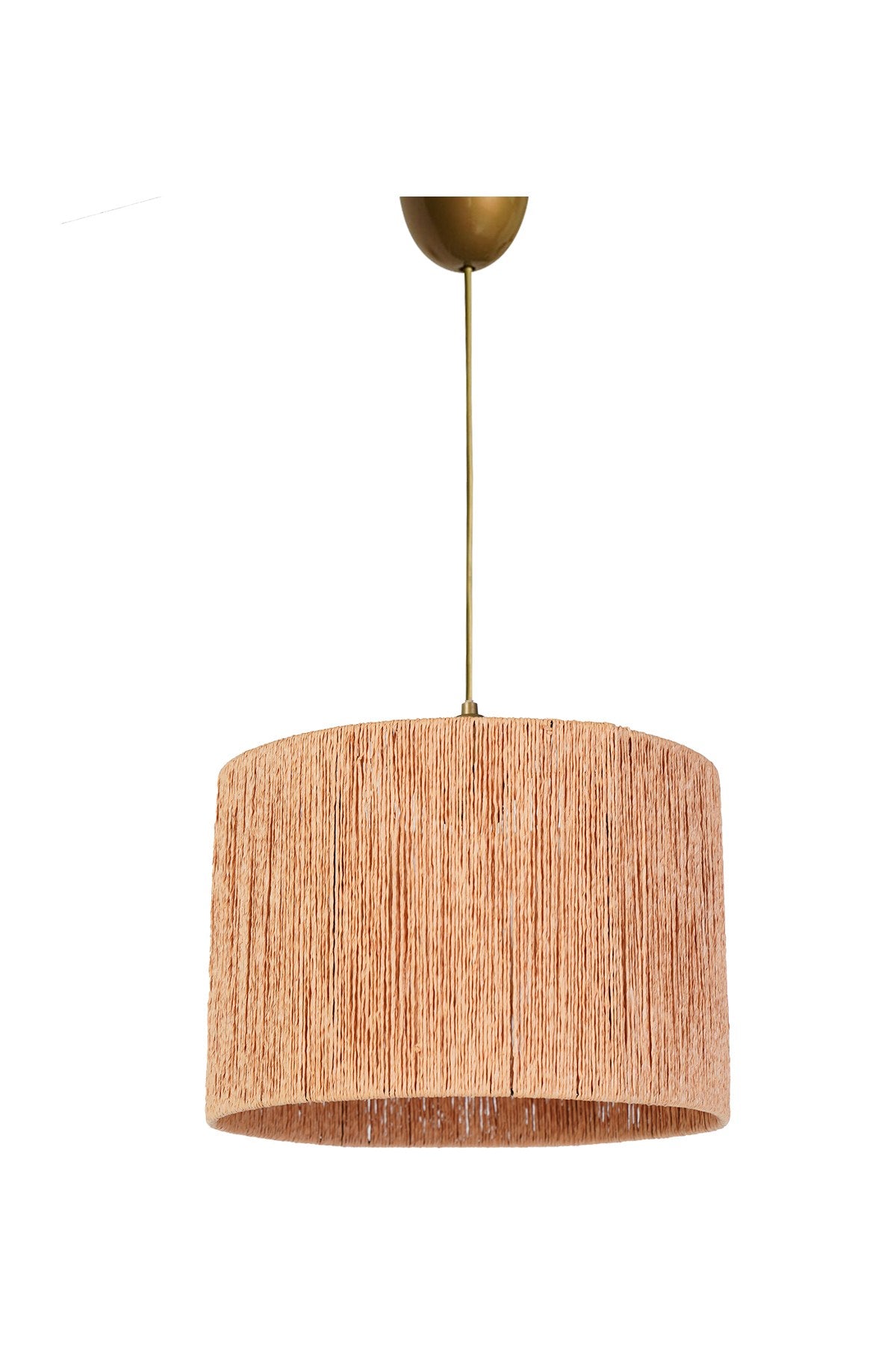 Candeeiro de Teto – 20 cm x 30 cm – Bege – Metal e Algodão