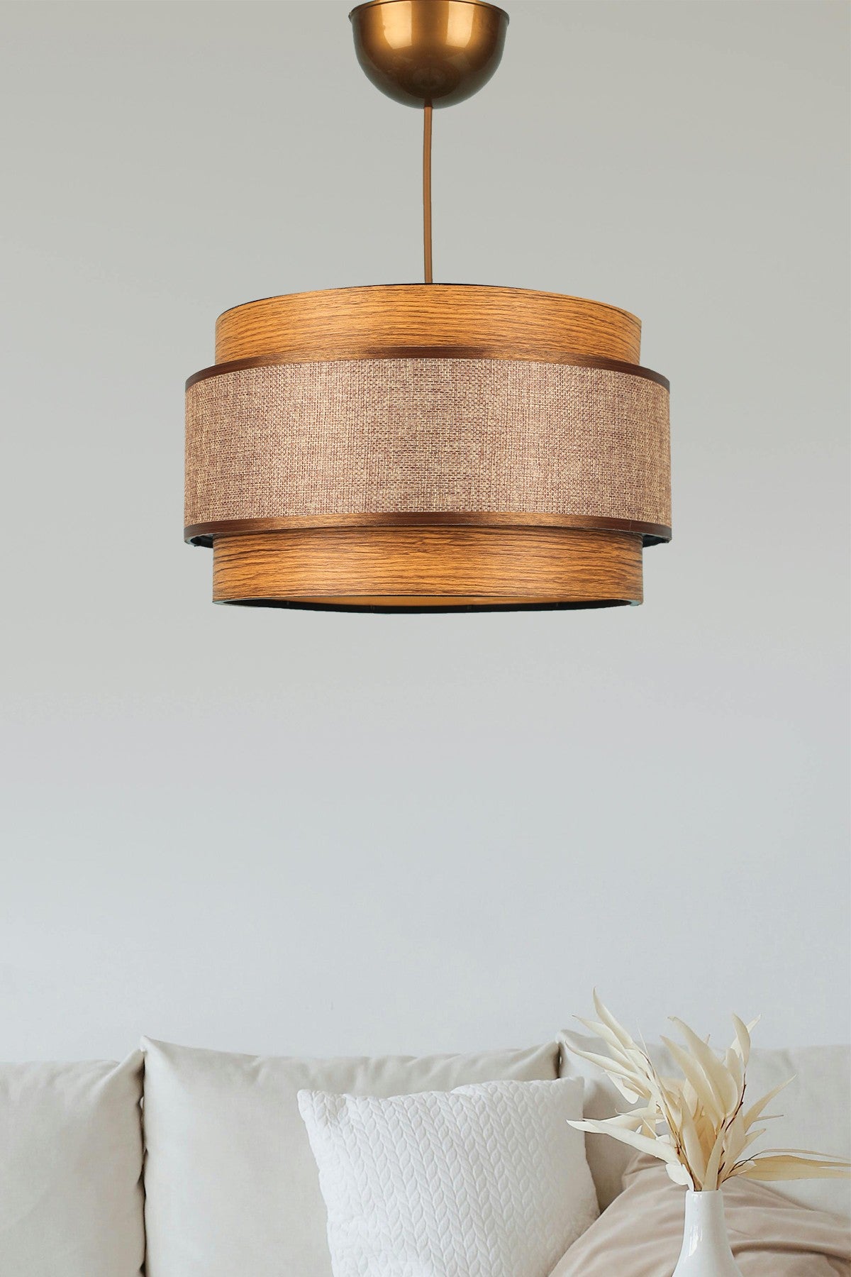 Candeeiro de Teto – 17,5-40 cm – Marrom – Plástico