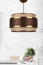 Candeeiro de Teto – Ø28 h:15,5 cm – Marrom – Plástico