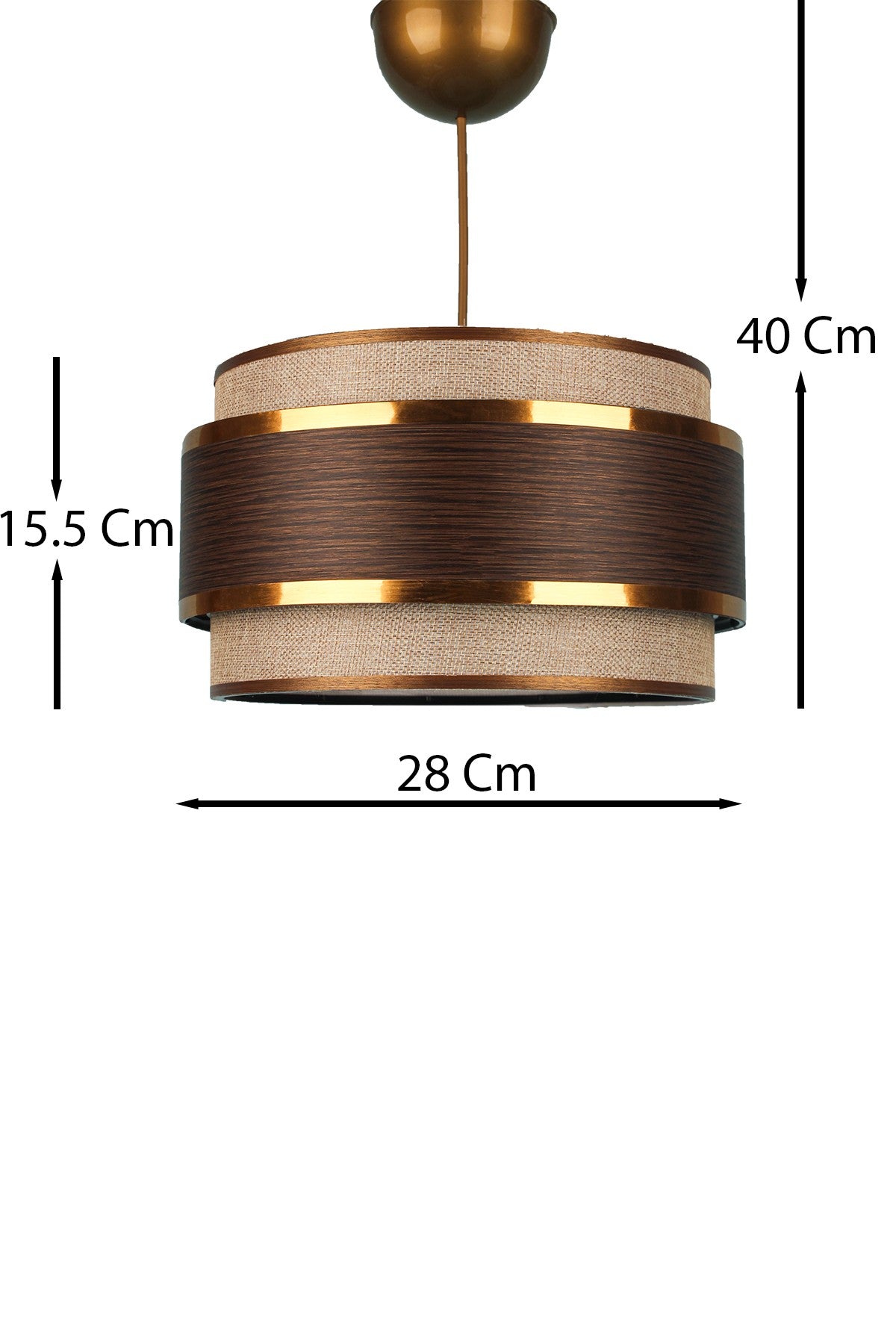 Candeeiro de Teto – Ø28 h:15,5 cm – Marrom – Plástico
