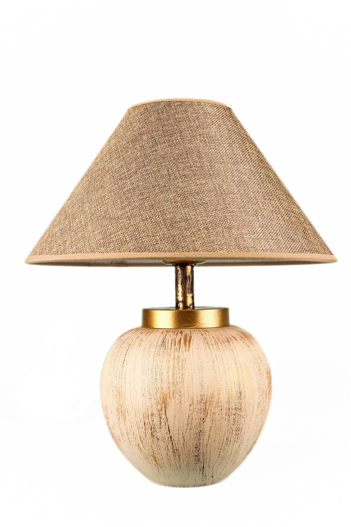 Candeeiro de Mesa de Cerâmica – 35 cm – Bege