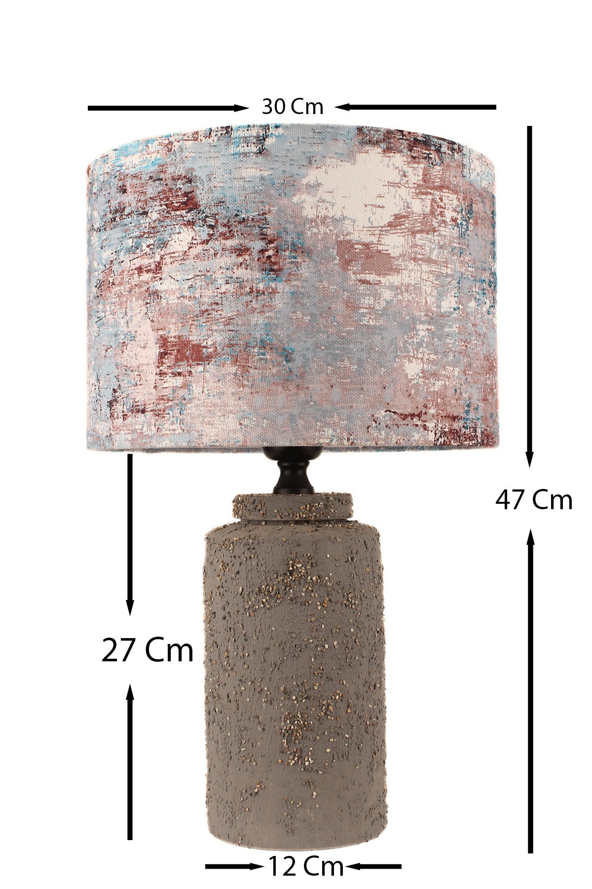 Candeeiro de Mesa – Ø30 h: 20 cm – Cinza – Cerâmica