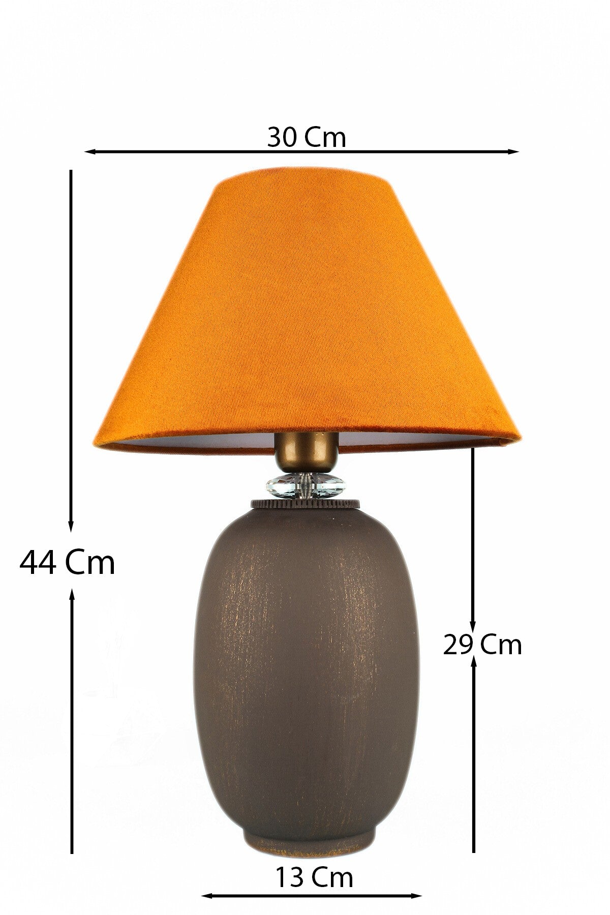 Candeeiro de Mesa de Cerâmica – 44 cm – Cinza