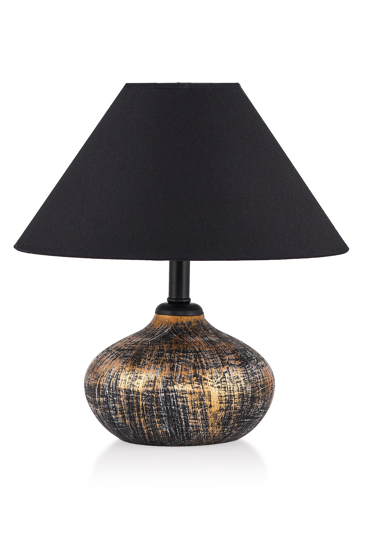 Candeeiro de Mesa – 30 cm – Dourado e Preto – Metal