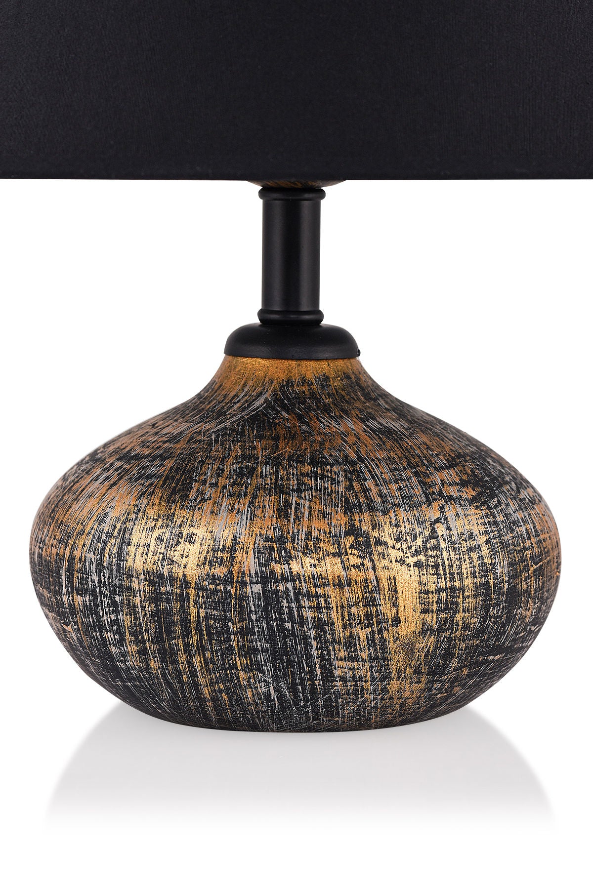 Candeeiro de Mesa – 30 cm – Dourado e Preto – Metal