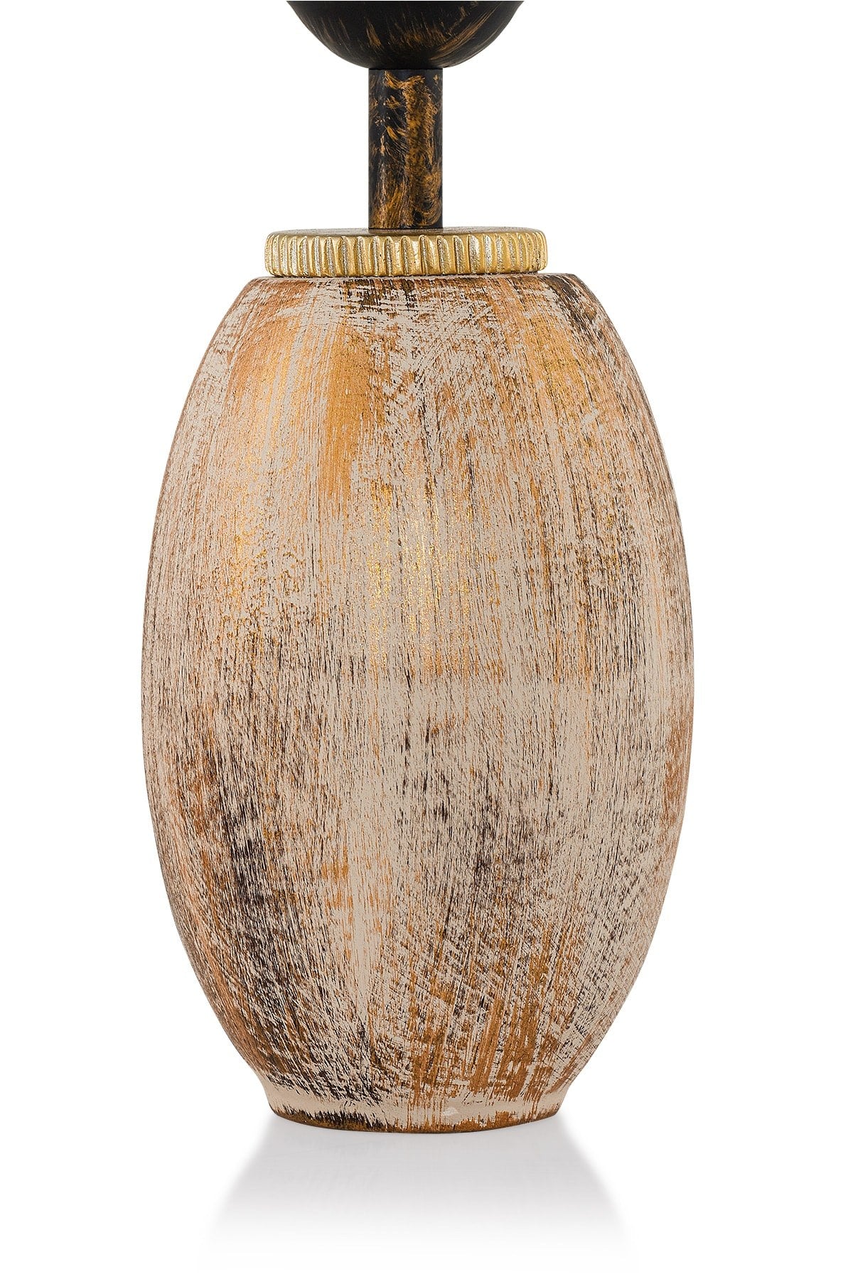 Candeeiro de Mesa – 50 cm – Creme e Dourado – Metálico