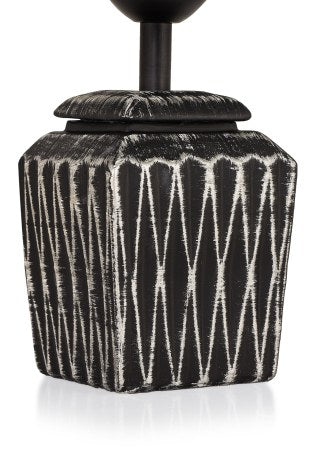 Candeeiro de Mesa – 39 cm altura – Preto e Prata – Metal