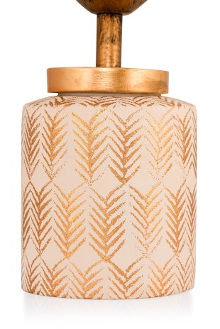 Candeeiro de Mesa – 36 cm altura – Creme e Dourado – Metal