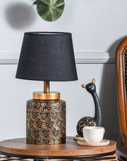 Candeeiro de Mesa – 36 cm altura – Preto e Dourado – Metálico