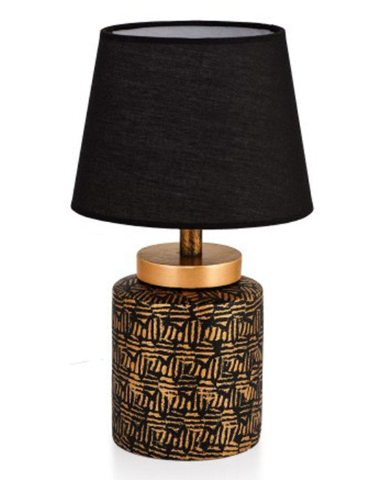 Candeeiro de Mesa – 36 cm altura – Preto e Dourado – Metálico